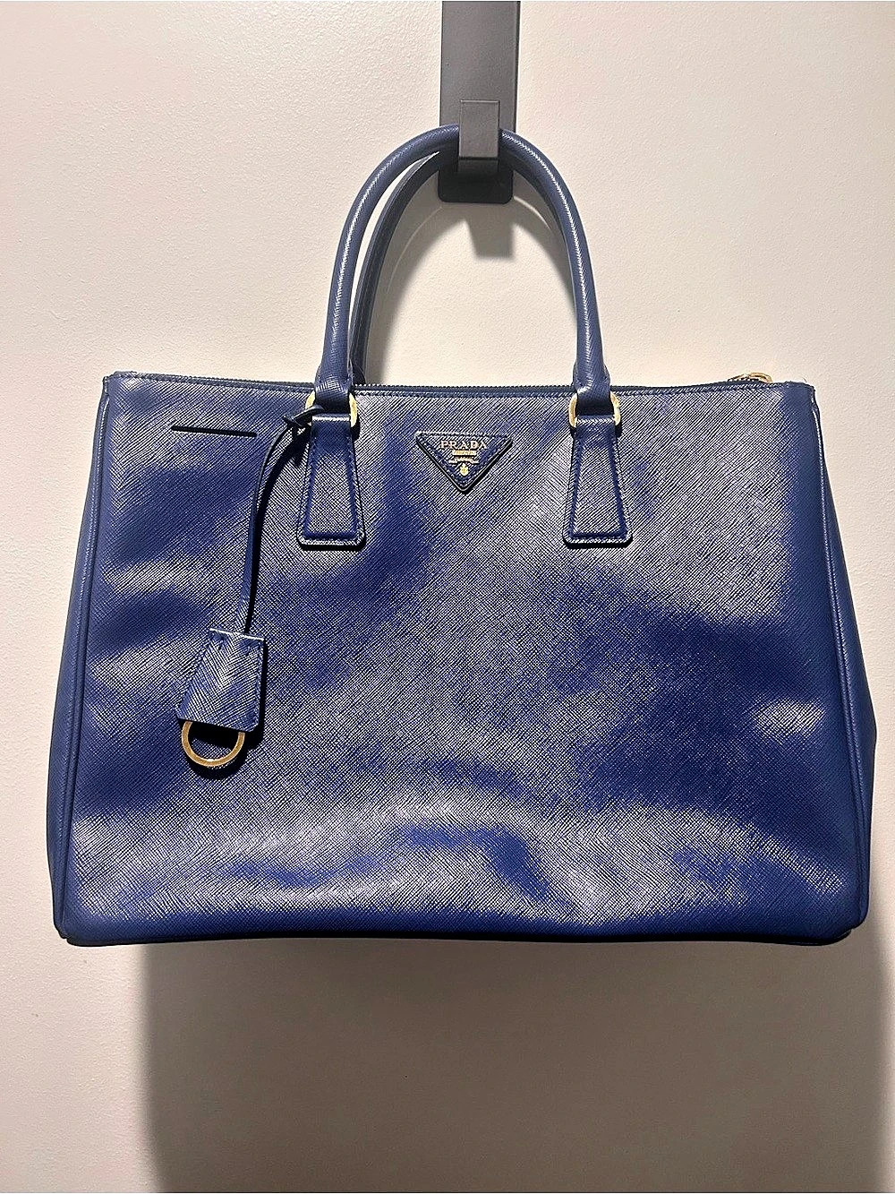 Prada Galleria Saffiano Double-Zip Tote in Blue